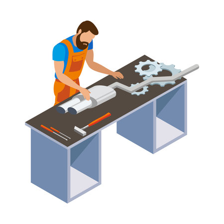 Isometric Mechanic Iconのイラスト素材