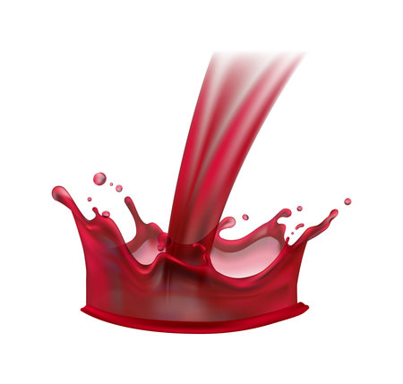 Realistic Wine Splashのイラスト素材
