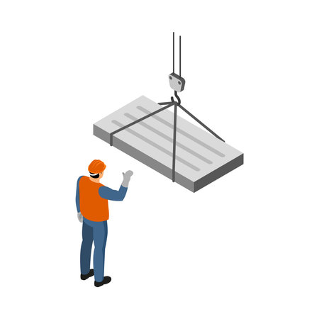 Isometric Builder Illustrationのイラスト素材