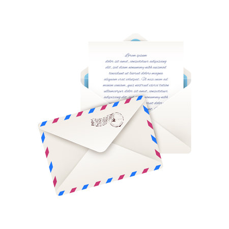 Realistic Letter Illustrationのイラスト素材