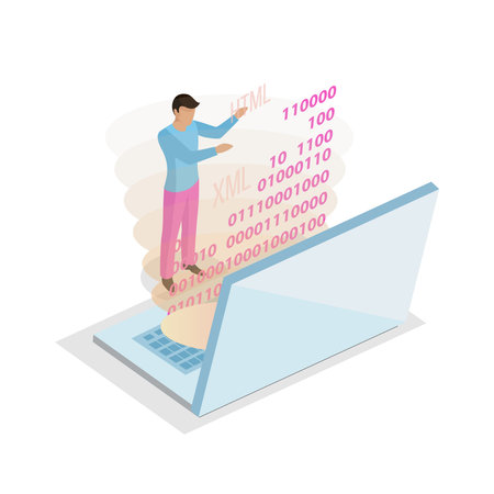 Programming Isometric Conceptのイラスト素材