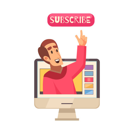 Blogger Cartoon Iconのイラスト素材