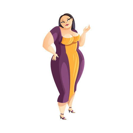 Flat Plump Womanのイラスト素材