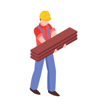 Lumberjack Isometric Illustrationのイラスト素材