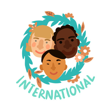 International Faces Emblemのイラスト素材