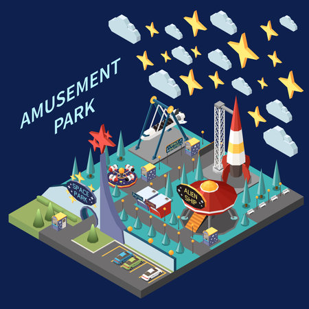 Amusement Space Park Compositionのイラスト素材