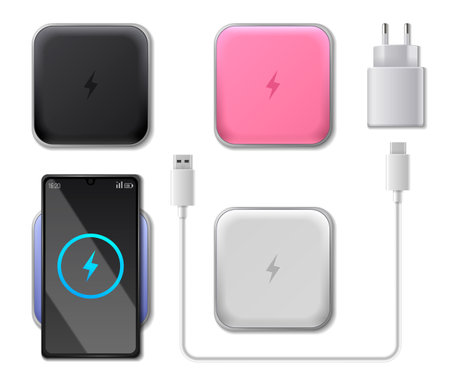 Powerbank Realistic Setのイラスト素材