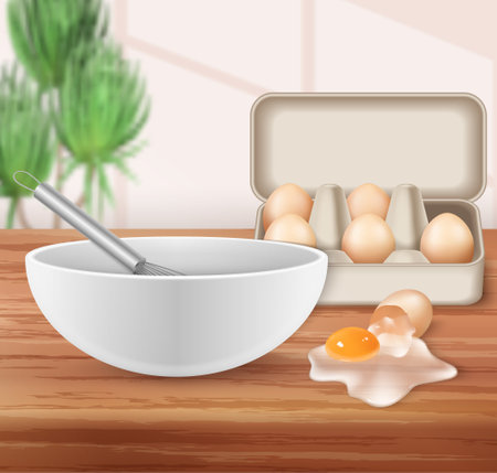 Farm Egg Realistic Backgroundのイラスト素材