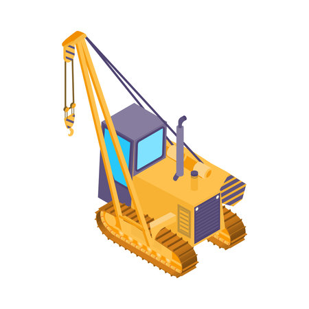 Isometric Crane Crawlerのイラスト素材