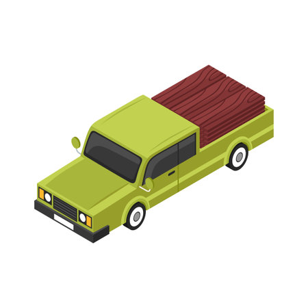 Sawmill Isometric Iconのイラスト素材