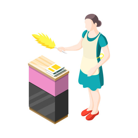 Isometric Housewife Iconのイラスト素材