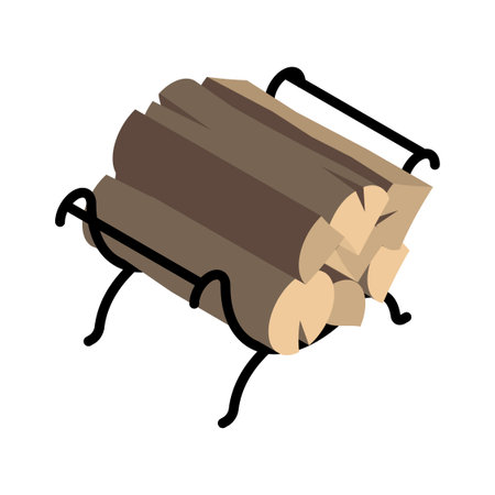 Isometric Firewood Iconのイラスト素材