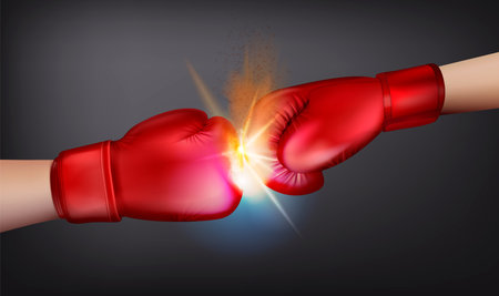 Boxing Gloves Burst Compositionのイラスト素材