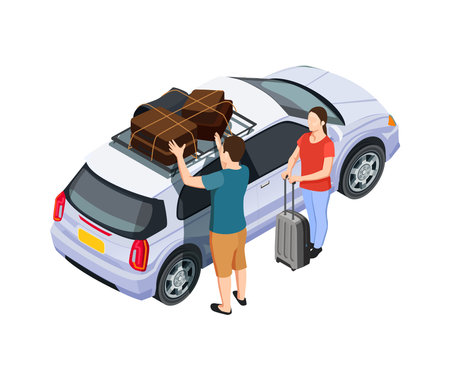 Isometric Family Travelのイラスト素材