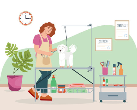 Dog Grooming Compositionのイラスト素材