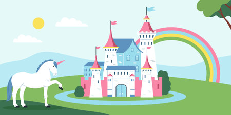 Fairy Tale Kingdom Backgroundのイラスト素材