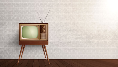 Retro Vintage TV Compositionのイラスト素材
