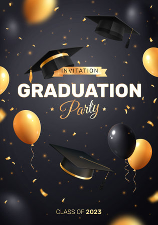 Graduation Party Invitation Backgroundのイラスト素材