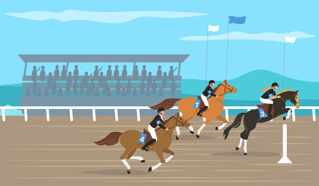 Horse Race Illustrationのイラスト素材