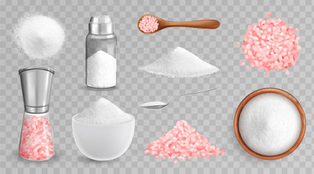 Realistic Salt Transparent Setのイラスト素材