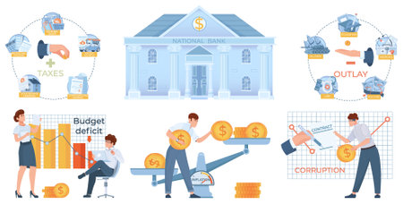 Budget Government Icon Setのイラスト素材