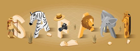 Safari Tourist Conceptのイラスト素材