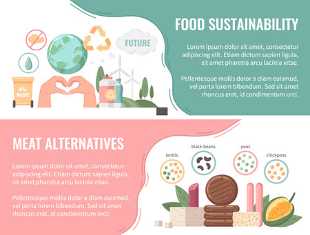 Food Nutrition Flatのイラスト素材