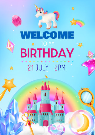 Welcome To Birthday Invitation Cardのイラスト素材