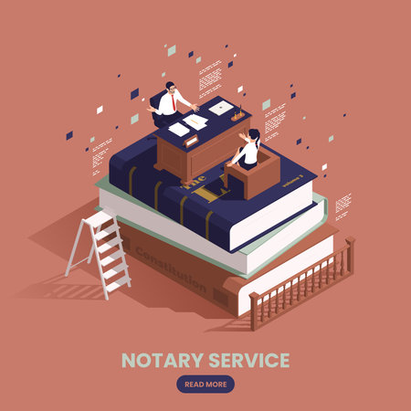 Notary Services Isometric Conceptのイラスト素材