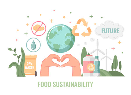 Food Nutrition Flatのイラスト素材