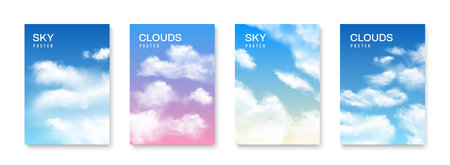 Sky Clouds Poster Setのイラスト素材