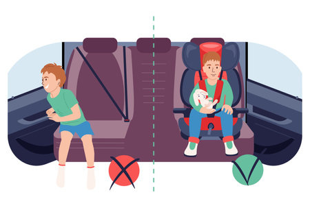 Proper Child Transportation Compositionのイラスト素材