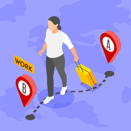 Work Migration Conceptのイラスト素材