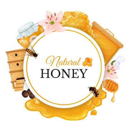 Honey Round Frameのイラスト素材
