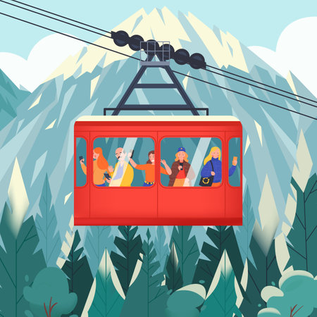 Landscape Cableway Conceptのイラスト素材