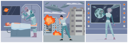 UFO People Setのイラスト素材