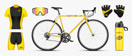 Realistic Bicycle Setのイラスト素材