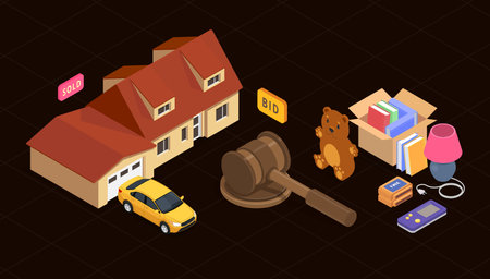 Garage Sale Isometricのイラスト素材