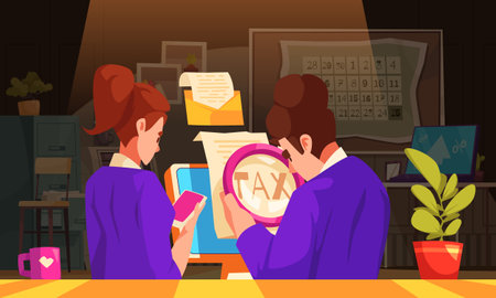 Tax Service Cartoonのイラスト素材
