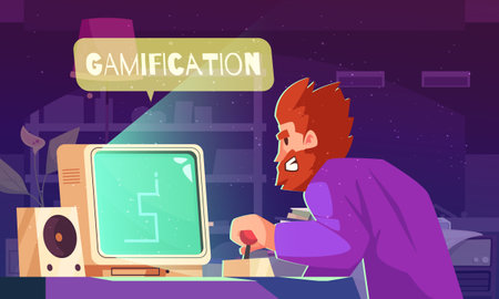 Gamification Cartoon Concept