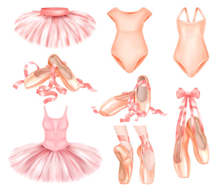 Realistic Ballet Setのイラスト素材