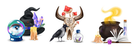 Realistic Magic Compositions Setのイラスト素材