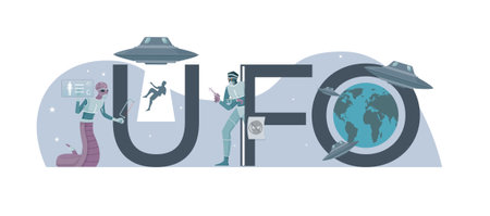 UFO People Text Compositionのイラスト素材