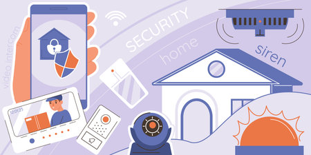 Home Security Collageのイラスト素材