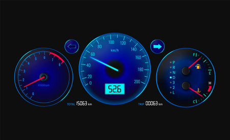 Car Dashboard Realisticのイラスト素材