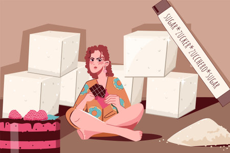 Sugar Addiction Conceptのイラスト素材