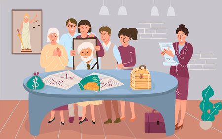 Inheritance Flat Illustrationのイラスト素材