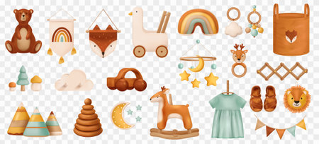 Baby Toys Boho Collectionのイラスト素材