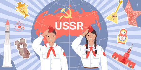 Ussr Symbol Collageのイラスト素材