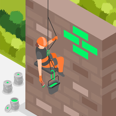 Industrial Climber Isometric Illustrationのイラスト素材